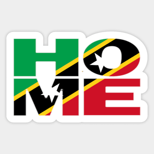 St Kitts Flag Collection Spelling HOME - Nevis - Soca Mode Sticker